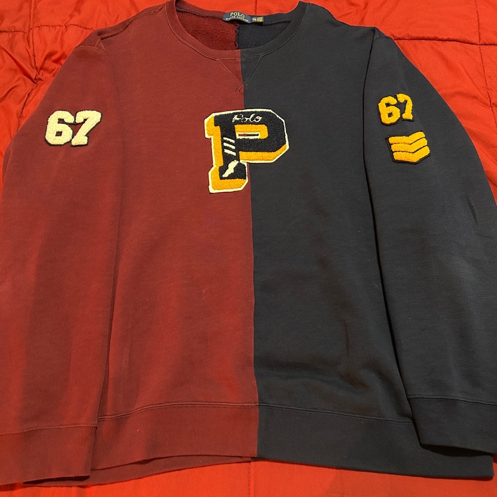 Polo Ralph Lauren P Wing Split color Sweatshirt Size XXL